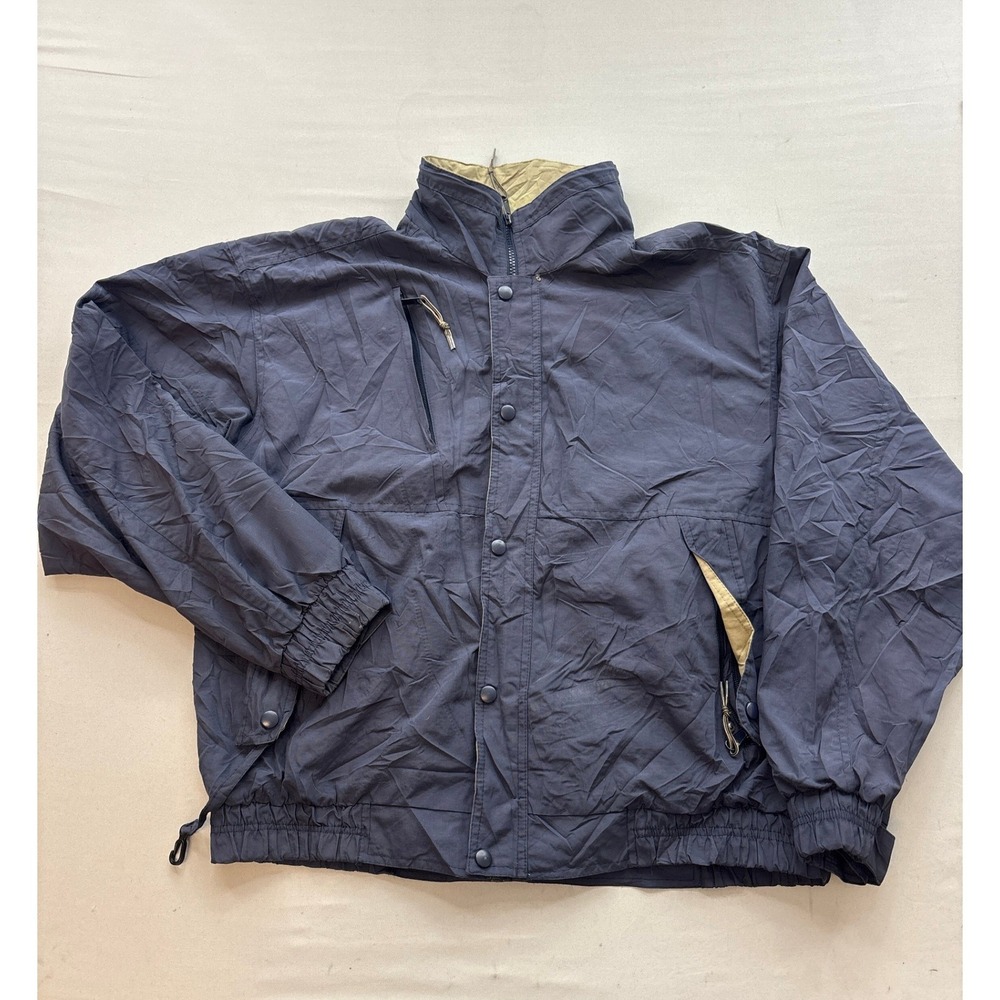 RedHead Mens Large Navy Blue Nylon Windbreaker Jacket Full Zip Outdoor Hiking